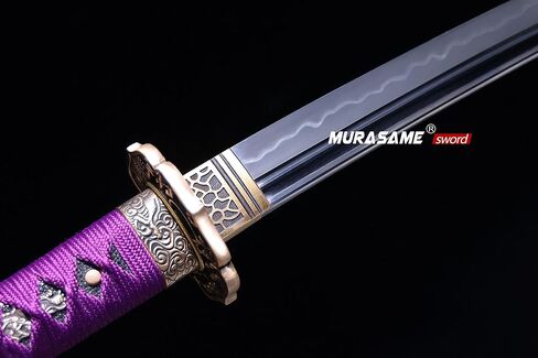 MURASAME Wakizashi Sword T10 Steel Clay Tempered Unkubi-Zukuri Real Hamon Razor Sharp in Saudi Arabia