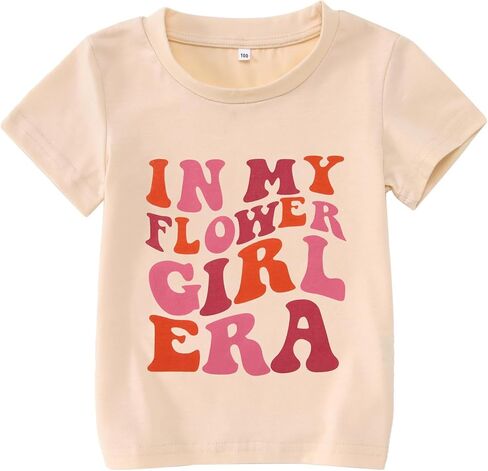تي شيرت In My Flower Girl Era للفتيات الصغيرات لحفلات الزفاف تي شيرت صيفي علوي بأحرف رائعة وأكمام قصيرة تي شيرت لحفلات الزفاف in Kuwait