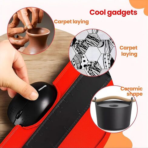 Connectable Contour Gauge (10 Inch), Gifts Ideas for Men Dad Handyman Husband Him, Shape Profile Duplicator with Lock, Outline Angle Measuring Tool, Template Tool, Tile Flooring, Scribe Edge in Saudi Arabia