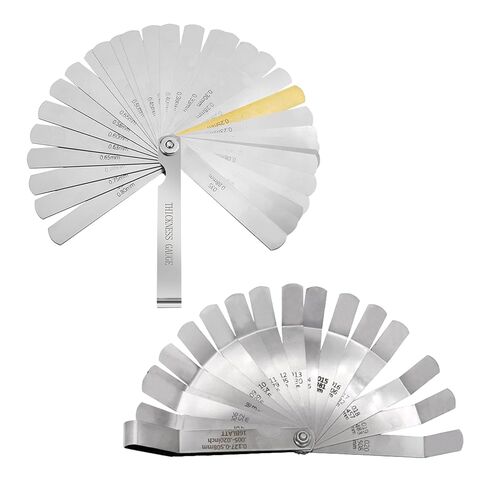 2PCS Feeler Gauge Set & Angled Feeler Gauges Stainless Steel Thickness Gauge 32 Blades 0.04-0.88 mm (0.0015-0.035 Inch) Inch and Metric Measurement in Saudi Arabia