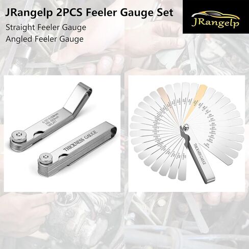 2PCS Feeler Gauge Set & Angled Feeler Gauges Stainless Steel Thickness Gauge 32 Blades 0.04-0.88 mm (0.0015-0.035 Inch) Inch and Metric Measurement in Saudi Arabia