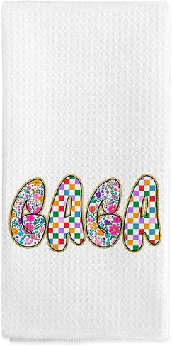 Gran Gifts Kitchen Towels, Funky Gran Floral Hand Towels for Bathroom Kitchen Decor, Mothers Day Birthday Gifts for Grandma from Grandkids, Preppy Grandma Dish Tea Towel, 16x24 Inch in Saudi Arabia
