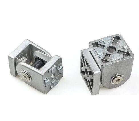 2Pcs Flexible Hinge Pivot Joint 2020 3030 4040 Cast Aluminum Fitting Right Angle Connector for V-Slot T-Slot Aluminum Profiles(4040) in Saudi Arabia