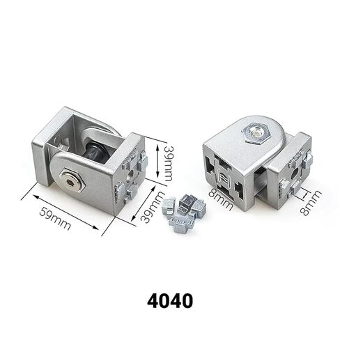 2Pcs Flexible Hinge Pivot Joint 2020 3030 4040 Cast Aluminum Fitting Right Angle Connector for V-Slot T-Slot Aluminum Profiles(4040) in Saudi Arabia