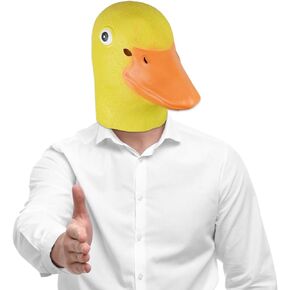 Halloween Yellow Duck Mask,Cosplay Costume Animal Latex Cute Mask for Adult