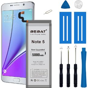 Replacement Battery for Samsung Galaxy Note 5,5000mAh High Capacity New 0 Cycle Replacement Battery for Samsung Galaxy Note 5 N920 N920V N920A N920T N920P N920R4 with Repair Tool Kits