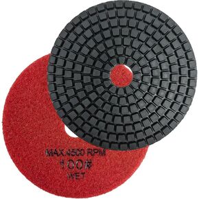 Diamond Wet Polishing Pads 4" 100mm for Buffing on Granite Marble Stone Concrete Tile Ceramic Floor Smoothing renovate Removing Marks with Nylon Backing (7, 50 Grit) in Kuwait