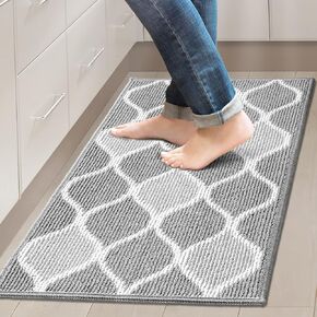 Villsure Kitchen Mats for Floor, Kitchen Rugs Non Slip, Kitchen Runner Rug Absorbent Resist Dirt Kitchen Floor Mat Comfort Standing Mat Made of 100% Polypropylene Machine Washable,17.7"x29.5",Blue