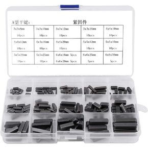 Akozon 140pcs Round Ended Feather Key Parallel Drive Shaft Keys Set 8mm 10mm 12mm 16mm 20mm 25mm 30mm