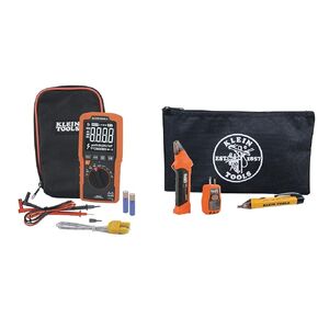Klein Tools MM450 Multimeter, Slim Digital Meter, Auto-Ranging TRMS, 600V AC/DC & 80064 AC Circuit Breaker Kit with GFCI Digital Circuit Breaker Finder, Non-Contact Voltage Tester