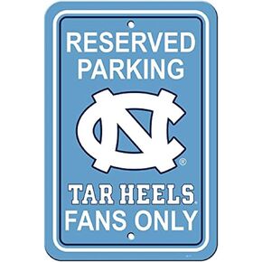 Fremont Die NCAA North Carolina Tar Heels Plastic Parking Sign, 12" x 18", Carolina Blue