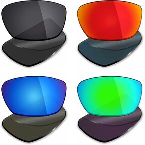 Mryok 4 Pair Polarized Replacement Lenses for Spy Optic Dirty Mo Sunglass - Stealth Black/Fire Red/Ice Blue/Emerald Green