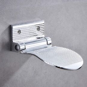 Shower Foot Rest for Shaving Legs, Wall Mounted Foot Stool for Shower, Black Metal Folding Foot Stand for Shower, Hotel Bathroom Shower Step for Shaving (Black)