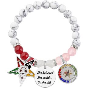PLITI Order of The Eastern Star Gift Sorority Sister Gift She Believed She Could So She Did Inspirational Bracelet For Girls
