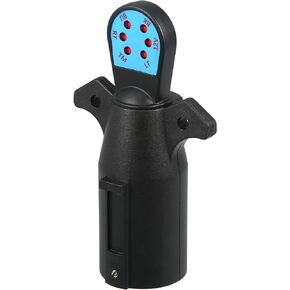 X AUTOHAUX 7 Way Flat Trailer Wiring Tester Trailer Hitch Towing LED Connector Pin Adapter Plug