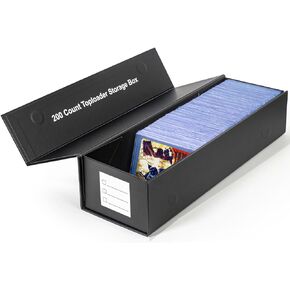 Toploader Storage Box Hold 200 Count Top loaders, Magnetic Closure Sports Card Storage Box-Holds 1000+ Loose Cards