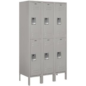 Salsbury Industries 62355GY-U Double Tier 36-Inch Wide 5-Feet High 15-Inch Deep Unassembled Standard Metal Locker, Gray
