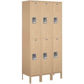Salsbury Industries 62365TN-U Double Tier 36-Inch Wide 6-Feet High 15-Inch Deep Tan Unassembled Standard Metal Locker, Brown