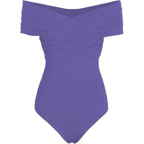 CIDER Women's French Riviera Vacation Solid Off-shoulder Bodysuit