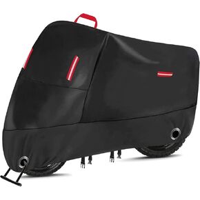 300D Upgraded Heavy Duty Motorcycle Cover, All Season Waterproof Outdoor Protection Scooter Cover with 2 Lock-Holes and 4 Reflective Strips Fits up to 98" Honda Yamaha Harley Suzuki Kawasaki (XXL) in Saudi Arabia