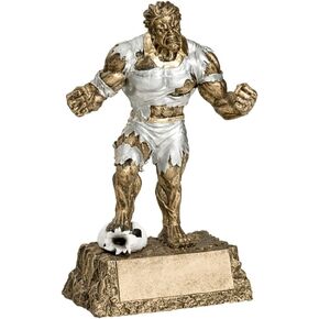 Decade Awards Monster Soccer Trophy - 6.75 Inch Tall | Triumphant Fútbol Beast Award | Celebrate Field Supremacy with This Hulking Soccer Monster - Engraved Plate on Request