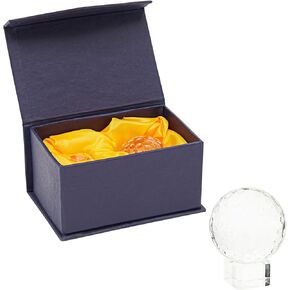 Juvale Crystal Golf Trophy with Display Stand Base and Gift Box for Sports Tournament Awards, Retirement Gifts, Golf Ball Statue for Prizes, Participation (2 x 3 Inches)