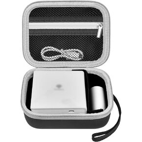 Case Compatible with Phomemo M02/ T02/ M02S/ M02 pro/ Q30S/ M02X Inkless Sticker Photo Printer. Mini Portable Printer Storage Carrying Holder for Label Maker, Thermal Paper, USB Cable (Box Only)-Black