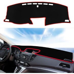 Dashboard Cover Dash Cover Mat Pad Carpet Custom Fit for Honda CRV 2012 2013 2014 2015 2016 Accessories Anti-Skid Center Console Protector Cover Mat(Black Edge)