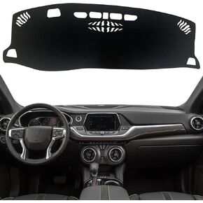 Dash Mat Cover Custom Interior Center Console Compatible with Chevrolet Blazer SUV 2019 2020 2021 2022 Dashboard mat Covers Internal Accessories (Black Trim)