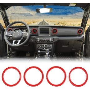 JeCar Interior Trim Kit Dashboard Air Conditioner Vent Ring Interior Accessories Compatible with Jeep Wrangler 2018-2023 JL & 2020-2023 Gladiator JT, Blue