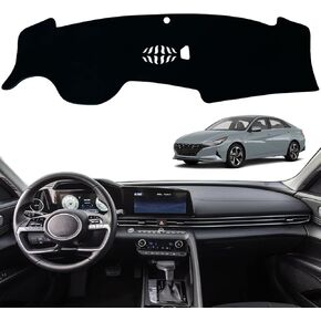 Dashboard Dash Board Cover Mat Pad Carpet Kit for Hyundai Elantra 2021 up SE SEL Limited Blue N Line Protector Sunshield Non-Slip Custom (Black Trim) in Kuwait
