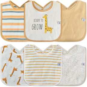 مجموعة من 6 مرايل أطفال من القطن المقاوم للماء من REBE & CO للفتيات والأولاد من أجل تناول الطعام مع أزرار كبس ومرايل التسنين ومرايل التغذية ودش الطفل حديث الولادة (الزرافة) in Kuwait