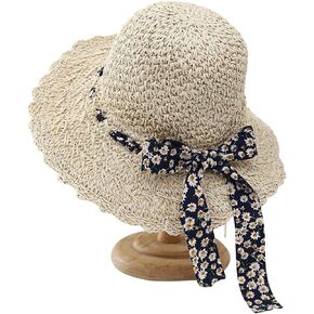 Womens Summer Beach Straw Sun Hat Breathable Foldable Holiday Outdoor Travel Bow Crochet Casual Fisherman Cap
