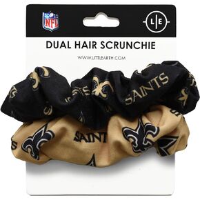 Littlearth Womens NFL New Orleans Saints Dual Hair Scrunchie, Team Color, One Size, (300707-SANT)