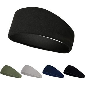 Sports Headbands for Mens (5 Pack) - Sweatband Headbands for Running, Sports Hairband for Workout, Cycling, Football, Yoga, Mens Headband Accessories