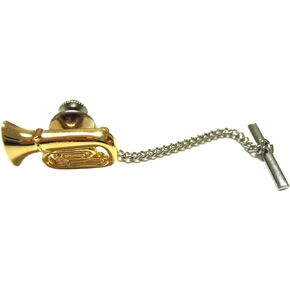 Gold Toned Tuba Music Instrument Tie Tack