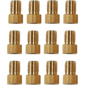 Presta to Schrader Valve Adapter for Bicycle, Brass Schrader Valve Converter; for Bike Pump Compressor, Fixie Air Pump Adaptor Presta for Road Bike Mountain Bike 12 Pack