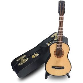 ALANO Classic Guitar Model Mini Guitar Model Mini Musical Ornament with Leather case (G-16-S)