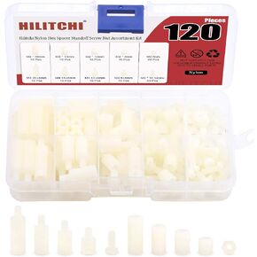 Hilitchi 120pcs M3 Male Female Brass Spacer Standoff Screw Nut Assortment Kit (Brass M3)