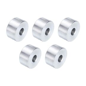 uxcell 5pcs Aluminum Spacer 1/4" Bore x 3/4" OD x 3/8" Length Screw Standoff Bushing Plain Round Metal Spacer for 1/4 ID Screws Bolts and Rods