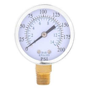 1/4"NPT Pressure Gauge 0-200PSI 0-14bar,Air Compressor Water Hydraulic Double Scale Pressure Gauge,All Purpose Pressure Manometer for Bar/Psi Measurement.