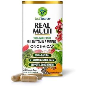 ® Real Multi Whole Food Multivitamin - 21 Vitamins and Minerals Made from Real Food. Vegan, Plant-Based Nutrients Made from Real Fruits Veggies & Whole Foods, Whole Food Supplement