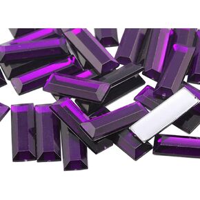 Allstarco 22x7mm Crystal Clear .AC Baguette Flat Back Rectangle Acrylic Rhinestones Plastic Gems for Crafts Costume Embelishments Card Making Jewels Jewelry Making Cosplay Jewels 40 PCS
