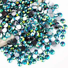 Grey Rhinestones Bulk, 10000PCS Flat Back Round Jelly AB Rhinestones Non-Hotfix Crystal Gems Wholesale for Crafts Makeup Nails Face Tumblers Clothes Shoes Handmade Decoration 3mm