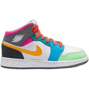 Jordan Big Kid's 1 Mid SE White/Taxi-Dark Shadow (FN1190 100)