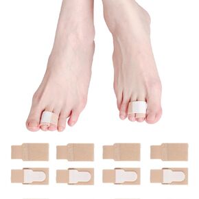 10Pc Fabric Hammer Toe Wraps, Fabric Toe Bandages Protectors for Broken Toes, Toe Corrector for Overlapping Toes, Toe Splints for Crooked Toes, Curled Toes, Bent Toes and Broken Toes