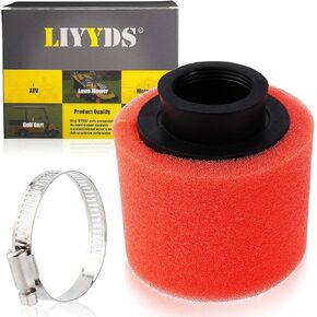 Universal 48mm 49mm 50mm Red Double Foam Pod Performance Filter Cleaner for 50cc - 90cc 110cc 125cc Motorcycle ATV Quad Scooter Go Kart Moped Pit Dirt Racing Super Bike GY6 Yamaha