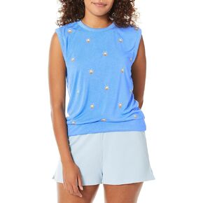 PJ Salvage womens Loungewear Sun Out Tank Pajama Top, Bright Blue, Small US