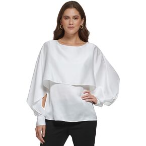 DKNY Long Sleeve Cape Top