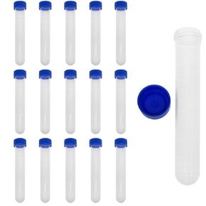 VAKTOK-أنبوب الطرد المركزي البلاستيكي، أنبوب تجميع أنابيب الاختبار البلاستيكية مع الجوز والمقياس، حاوية قارورة مستديرة سفلية مجمدة من البلاستيك المختبري - 16 قطعة in Kuwait